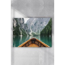 Postermanya Tekne ve Göl Manzara Poster  40 x 60 cm
