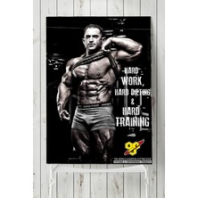 Postermanya Hard Work Vücut Geliştirme Body Building Fitness Posteri  40 x 60 cm