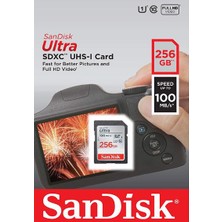 Sandisk Ultra Sdhc 256GB 100MB/S Class 10 Uhs-I Hafıza Kartı SDSDUNR-256G-GN6IN