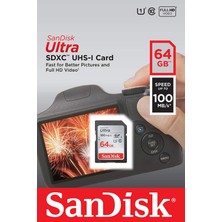 Sandisk Ultra Sdhc 64GB 100MB/S Class 10 Uhs-I Hafıza Kartı SDSDUNR-064G-GN6IN
