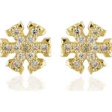 Sembol Gold Kartanesi Altın Küpe Taşlı