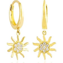 Sembol Gold Sallantılı Altın Güneş Küpe 14K Gold
