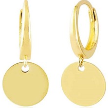 Sembol Gold Pullu Altın Küpe Taşsız