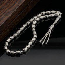 Takıhan 925 Ayar Gümüş Arpa Kesim Nokta İşlemeli Tesbih