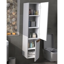 Pierre Cardin Pio Matt Anthracite Banyo Boy Dolabı Mat Antrasit Ahşap Kulplu Sol Açılır
