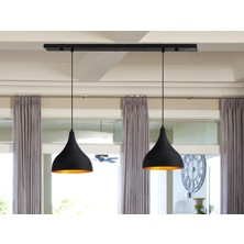 Bamyum Ikili Uzun Siyah Sarkıt Avize