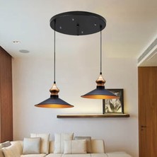 Bamyum Ikili Salon Circle Siyah Avize