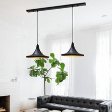 Bamyum Ikili Geniş Siyah Sarkıt Avize