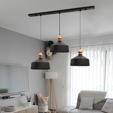 Bamyum Üçlü Köşeli Siyah Avize