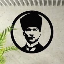Metalium Concept Dekoratif Metal Duvar Tablosu Atatürk Portresi ÇAP:45CM
