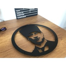Metalium Concept Dekoratif Metal Duvar Tablosu Atatürk Portresi ÇAP:45CM