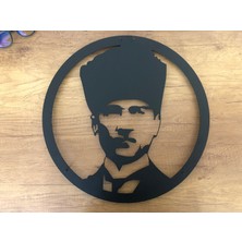 Metalium Concept Dekoratif Metal Duvar Tablosu Atatürk Portresi ÇAP:45CM
