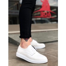 BOA-BA0003 Bağcıklı Klasik Beyaz Kalın Taban Casual Erkek Ayakkabı