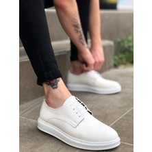 BOA-BA0003 Bağcıklı Klasik Beyaz Kalın Taban Casual Erkek Ayakkabı