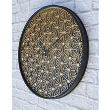 Markakanvas Metal Kasalı Mermer Desenli Altın  Duvar Saati