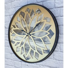 Markakanvas Metal Kasalı Mermer Desenli Altın  Duvar Saati