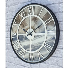 Markakanvas Metal Kasalı Mermer Desenli Duvar Saati