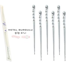 Çevre Mangal Metal Burgulu Şiş 6'lı