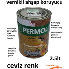 Yıldırım Vernikli Ahşap Koruyucu Ceviz Renk Vernik 2.5lt Büyük Boy