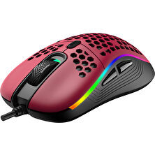 Rampage SMX-R85 Gentle RGB Makrolu Oyuncu Mouse Kırmızı