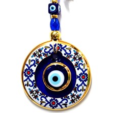 Mixperi Çini Desenli Nazar Boncuklu Duvar Süsü Cam El Işçiliği