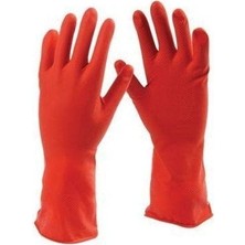 Karmen Kırmızı Lastik Bulaşık Eldiven 5 Çift