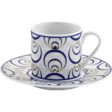 Kütahya Porselen Çintemani 12 Parça 6 Kişilik Kahve Fincan Takımı 9726