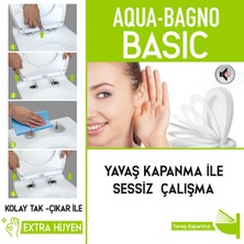 Aqua Bagno -Basıc  Yavaş Kapanan Klozet Kapağı