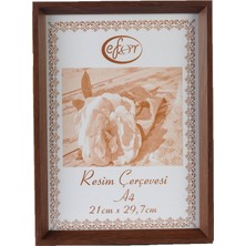 MİXEFOR A4 Çerçeve-Renk KAHVERENGİ -Arka Yüzey 3mm Mdf- Ön yüzey Kırılmaz  parlama yapmayan Antireflektif
