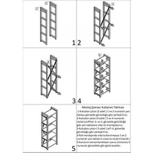 Noowa 5 Raflı Kitaplık Beyaz