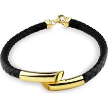 Lilarote Derili Altın Erkek Bileklik