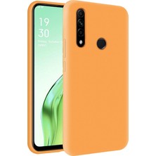 KZY Oppo A31 Kapak İçi Kadife Soft Logosuz Lansman Silikon Kılıf - Turuncu