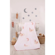 Mellowbabystore %100 Pamuk Gülkurusu Büyük Puanlı Uyuyan Ayı Desenli Bebek Pikesi