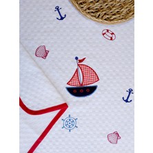 Mellowbabystore %100 Pamuk Lacivert Yelken Desenli Bebek Pikesi