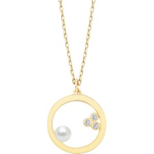 Altın Sepeti Altın İncili Minik Çember Kolye