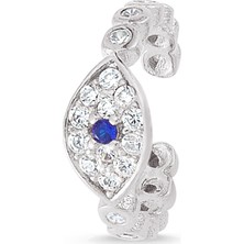 Altın Sepeti Gümüş Taşlı Kıkırdak Küpe