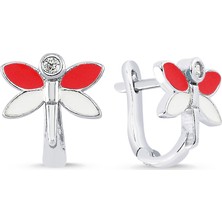 Altın Sepeti Renkli Mineli Gümüş Yusufçuk Çocuk Küpe