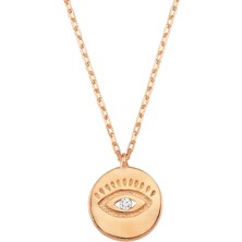 Altın Sepeti Rose Gümüş Göz Para Kolye