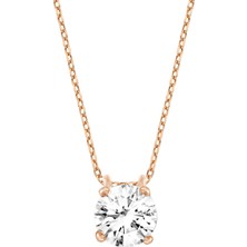 Altın Sepeti Rose Gümüş Tektaş Kolye