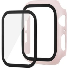 Nezih Case Apple Watch Uyumlu Seri 2/3/4/5/6 42 mm Kasa ve Ekran Koruyucu Pembe