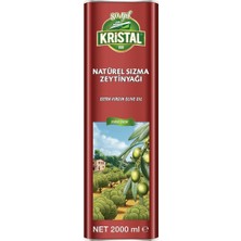 Kristal Natural Dolgun Güçlü Sızma Zeytinyağı Teneke Kutu 2 Lt