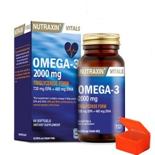 Nutraxin Omega 3 Balık Yağı 2000 mg 60 Softgels + Hap Kutusu