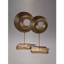 Art Home  Dekoratif Gold Halka Obje 2'li Set