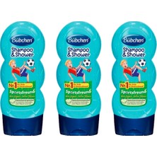Bübchen Sport Çocuk Şampuanı ve Duş Jeli 230 ml x 3 Adet