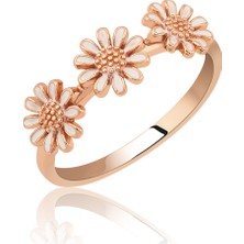 Papatya Silver Mineli 3 Sıra Papatya Gümüş Yüzük