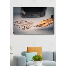 Hediyeler Kapında 50X70 Altın Mürekkep Kanvas Duvar Tablo