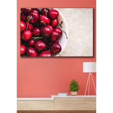 Hediyeler Kapında 50X70 Kirazlar Kanvas Duvar Tablo