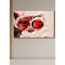 Hediyeler Kapında 50X70 Kırmızı Şarap Kanvas Duvar Tablo