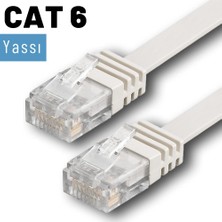 IRENIS CAT6 Yassı Ethernet (Network, LAN) Kablosu, Beyaz, 50 cm