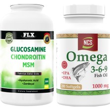 FLX Glucosamine Chondroitin Msm 300 Tablet Omega 3 6 9 200 Kapsül